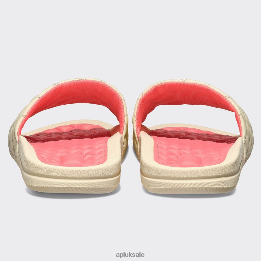 APL Lusso Slide 11 - VH8XNZ526 APL Shoes UK Vanilla/Fire Coral Women Slides