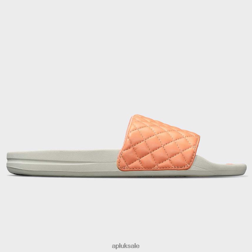 APL Lusso Slide 11 - VH8XNZ580 APL Shoes UK Neon Peach/Ivory Women Slides