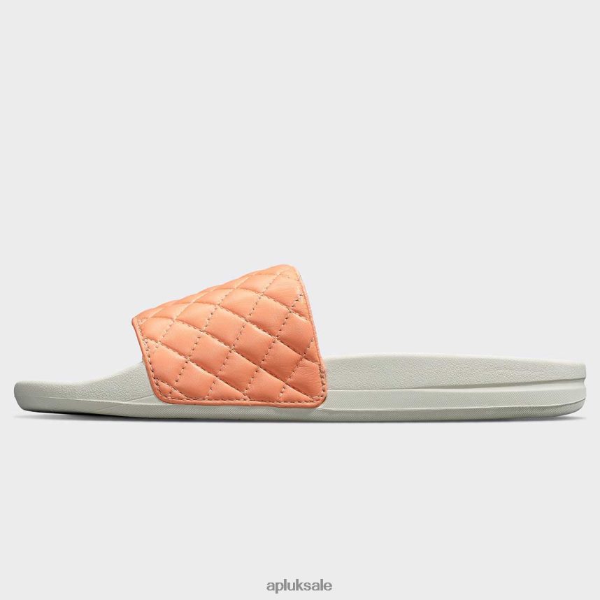APL Lusso Slide 11 - VH8XNZ580 APL Shoes UK Neon Peach/Ivory Women Slides