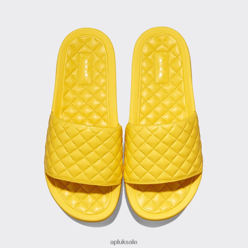 APL Lusso Slide 12 - VH8XNZ587 APL Shoes UK Racing Yellow Women Slides