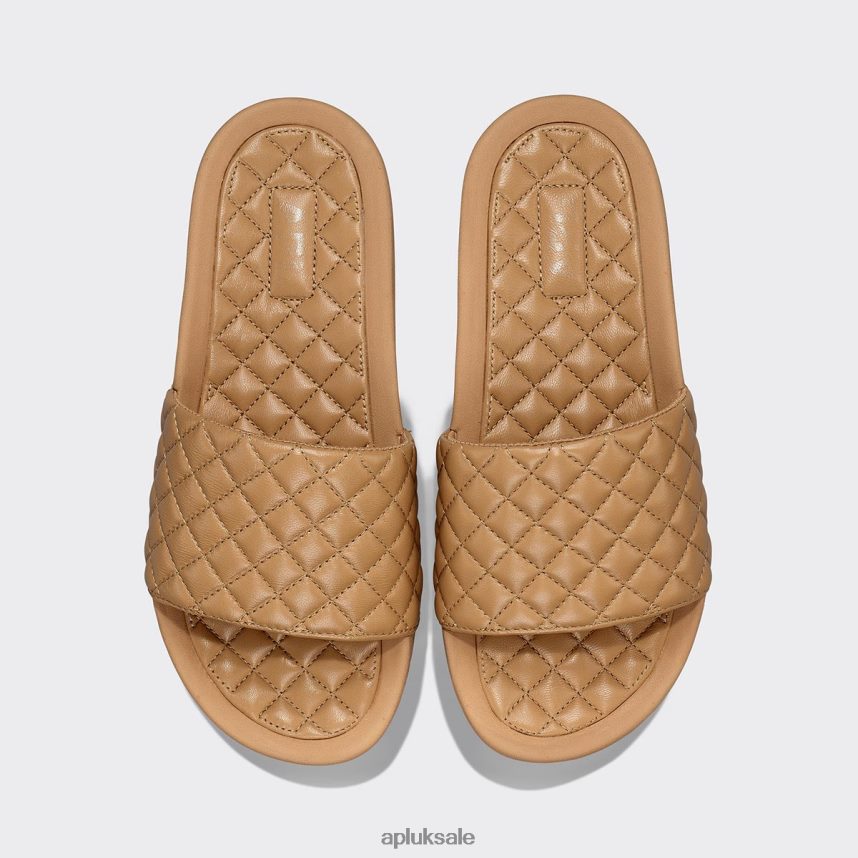 APL Lusso Slide 12 - VH8XNZ593 APL Shoes UK Tan Women Slides