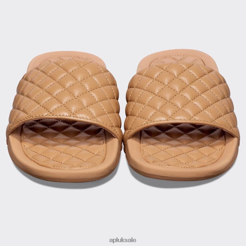 APL Lusso Slide 12 - VH8XNZ593 APL Shoes UK Tan Women Slides