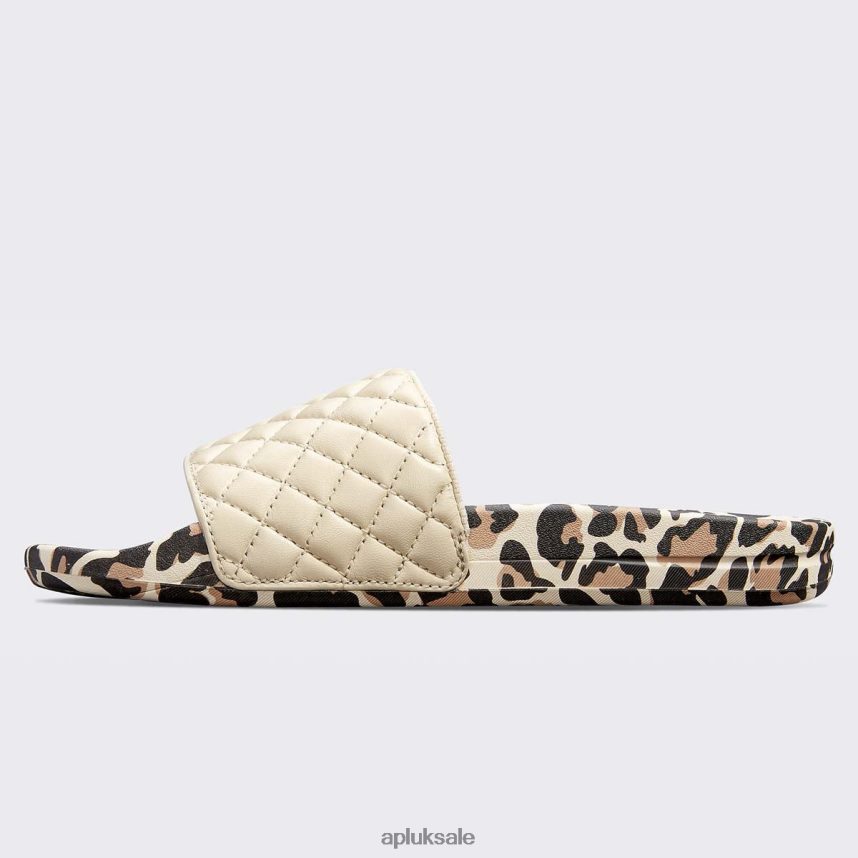 APL Lusso Slide 12 - VH8XNZ607 APL Shoes UK Parchment/Leopard Women Slides