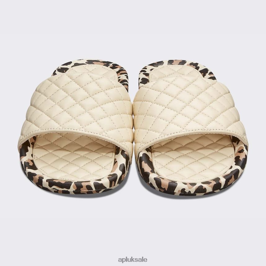 APL Lusso Slide 12 - VH8XNZ607 APL Shoes UK Parchment/Leopard Women Slides