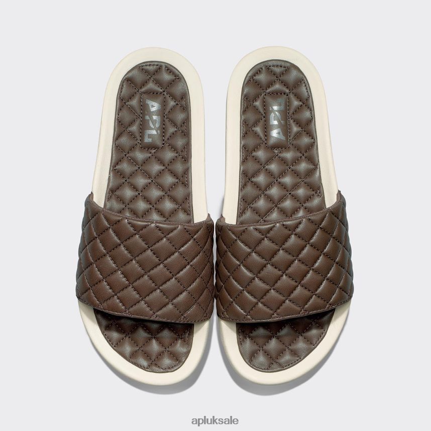 APL Lusso Slide 12 - VH8XNZ621 APL Shoes UK Chocolate/Pristine Women Slides
