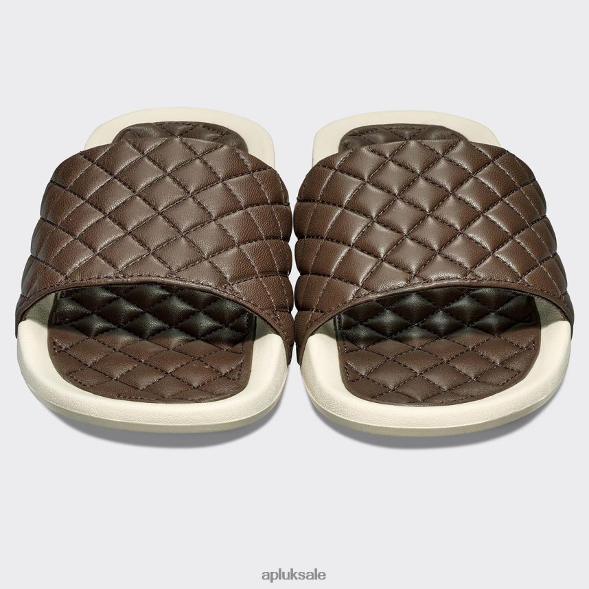 APL Lusso Slide 12 - VH8XNZ621 APL Shoes UK Chocolate/Pristine Women Slides