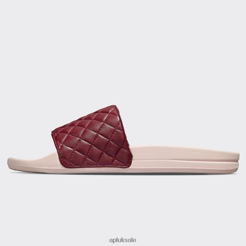 APL Lusso Slide 13 - VH8XNZ647 APL Shoes UK Burgundy/Creme Women Slides