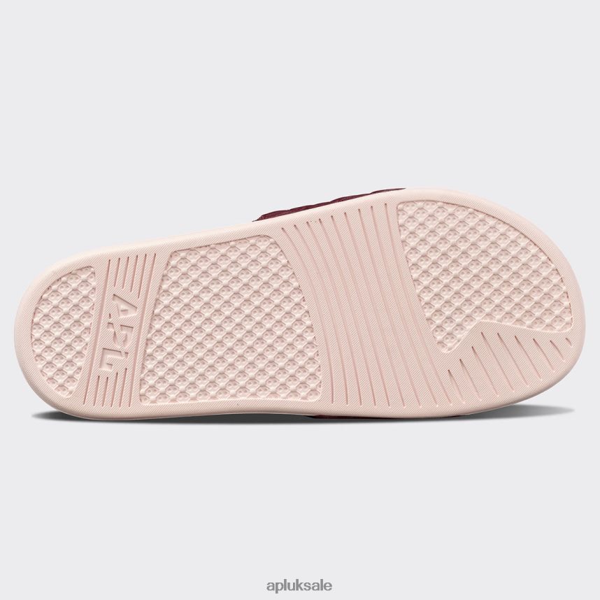 APL Lusso Slide 13 - VH8XNZ647 APL Shoes UK Burgundy/Creme Women Slides