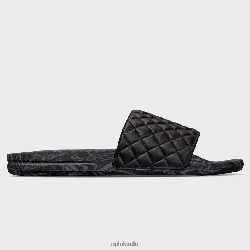 APL Lusso Slide 14 - VH8XNZ665 APL Shoes UK Black/Anthracite/Marble Women Slides