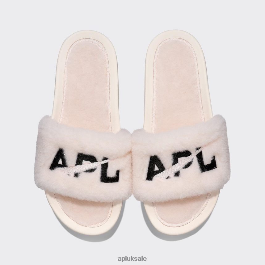 APL Shearling Slide - VH8XNZ577 APL Shoes UK Sea Salt/Black Women Slides