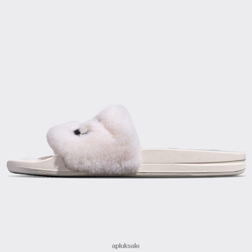 APL Shearling Slide - VH8XNZ577 APL Shoes UK Sea Salt/Black Women Slides