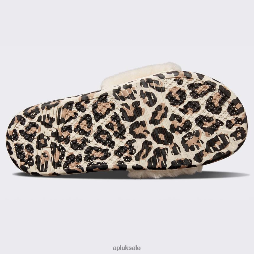 APL Shearling Slide - VH8XNZ606 APL Shoes UK Parchment/Black/Leopard Women Slides