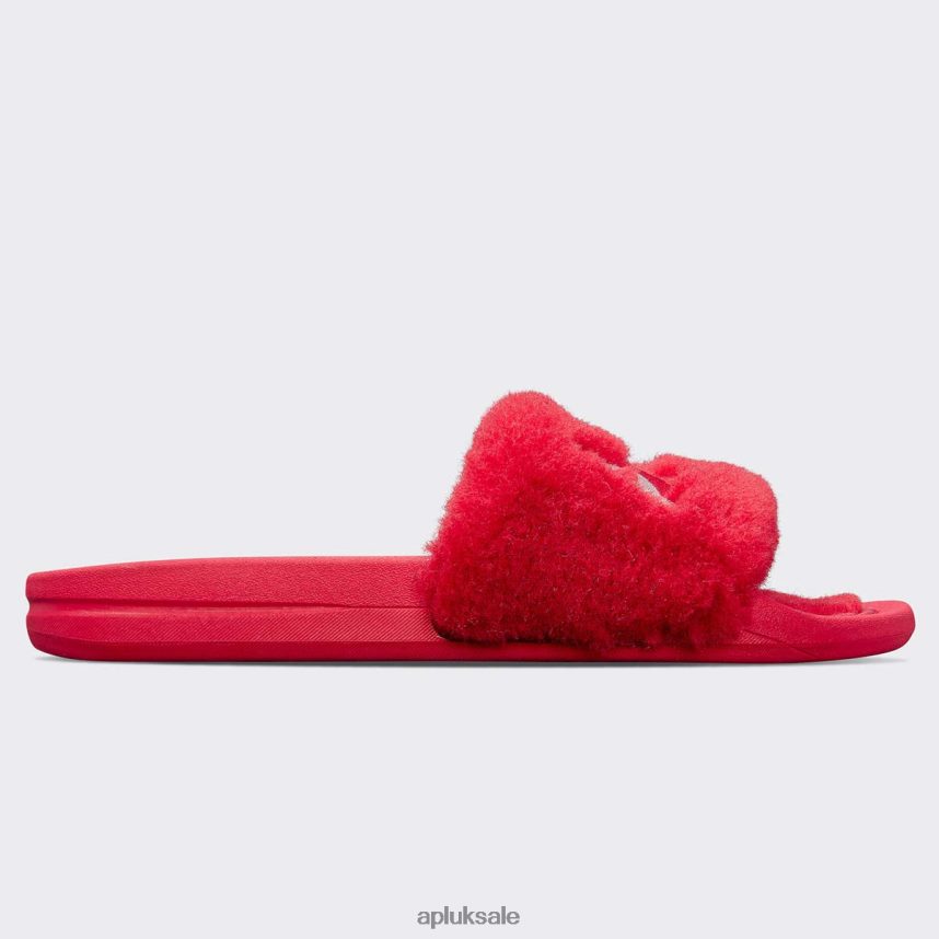 APL Shearling Slide - VH8XNZ614 APL Shoes UK Red/Silver Women Slides
