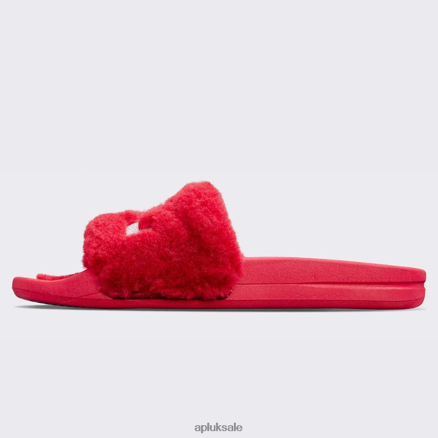 APL Shearling Slide - VH8XNZ614 APL Shoes UK Red/Silver Women Slides