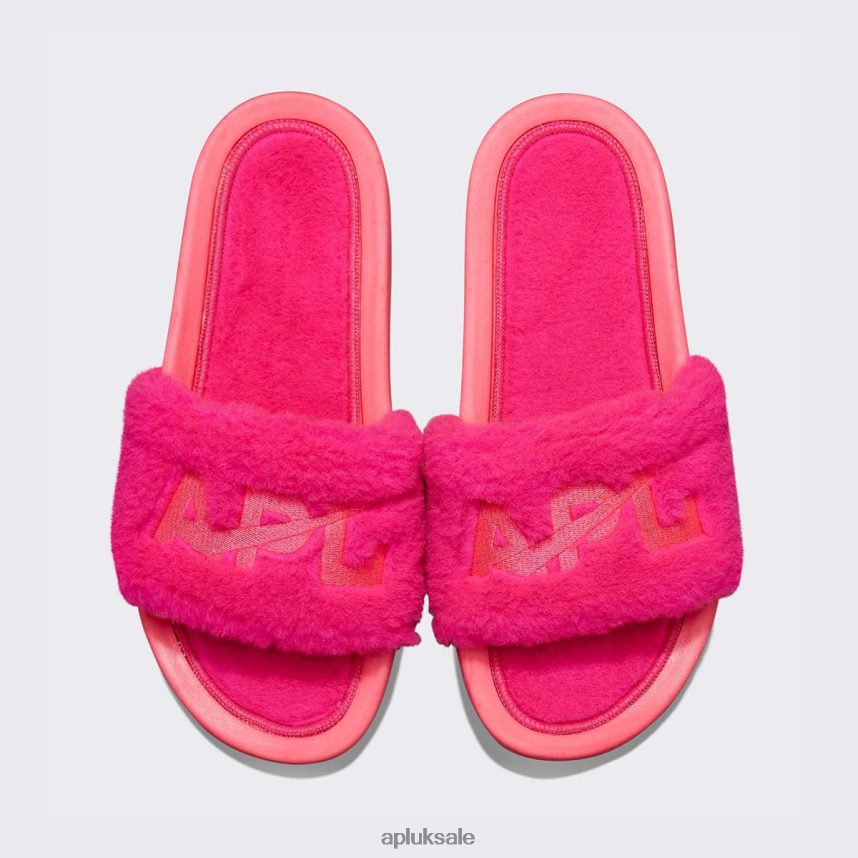 APL Shearling Slide - VH8XNZ659 APL Shoes UK Neon Pink Women Slides