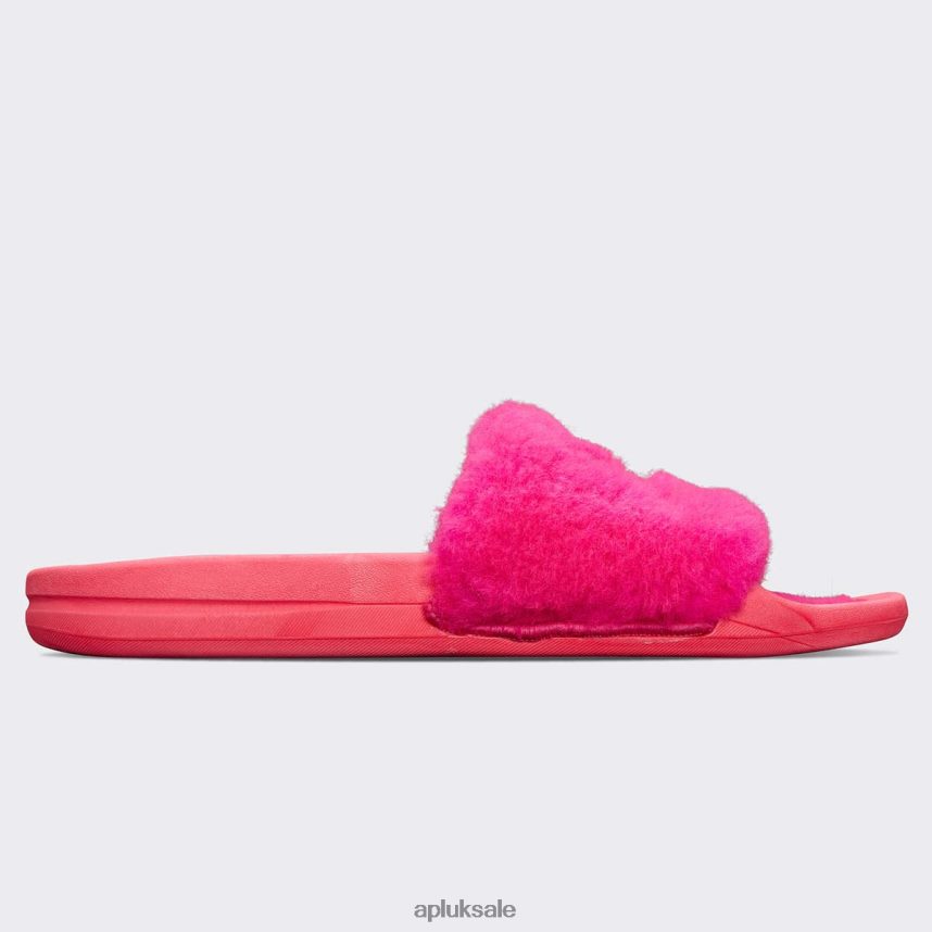 APL Shearling Slide - VH8XNZ659 APL Shoes UK Neon Pink Women Slides