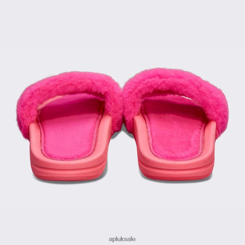 APL Shearling Slide - VH8XNZ659 APL Shoes UK Neon Pink Women Slides