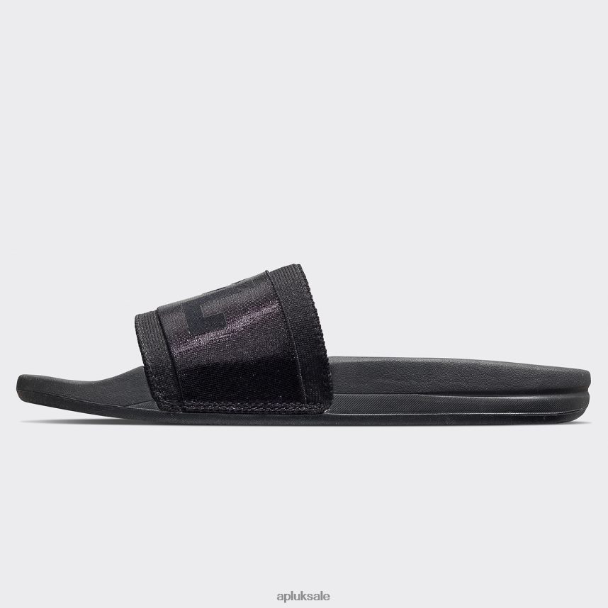 APL TechLoom Satin Slide - VH8XNZ591 APL Shoes UK Black Women Slides