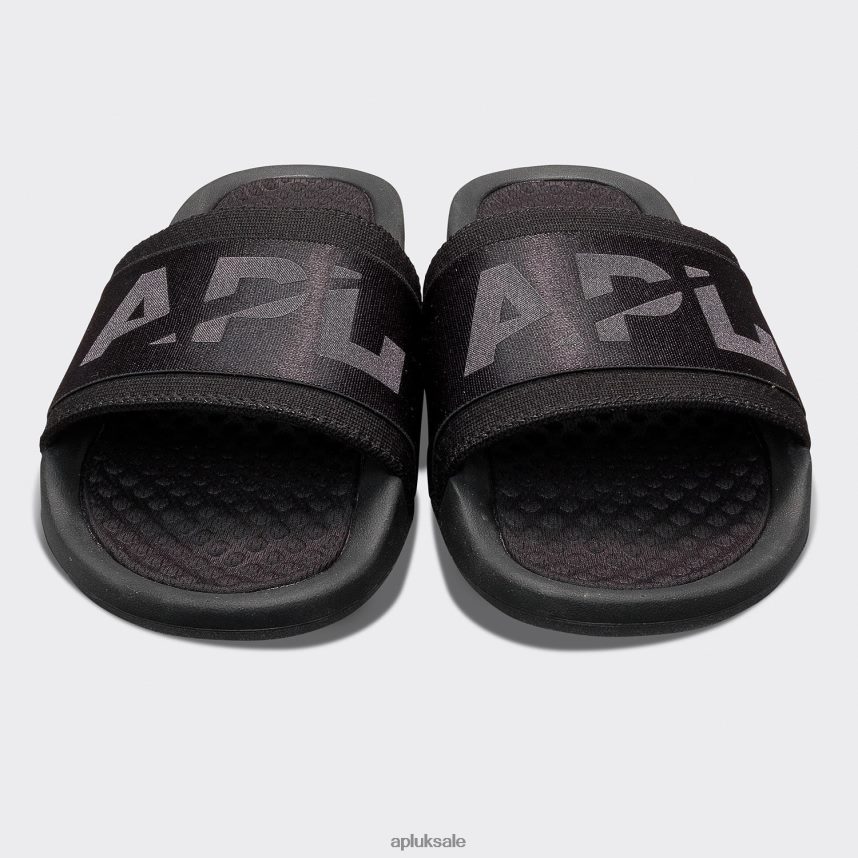 APL TechLoom Satin Slide - VH8XNZ591 APL Shoes UK Black Women Slides