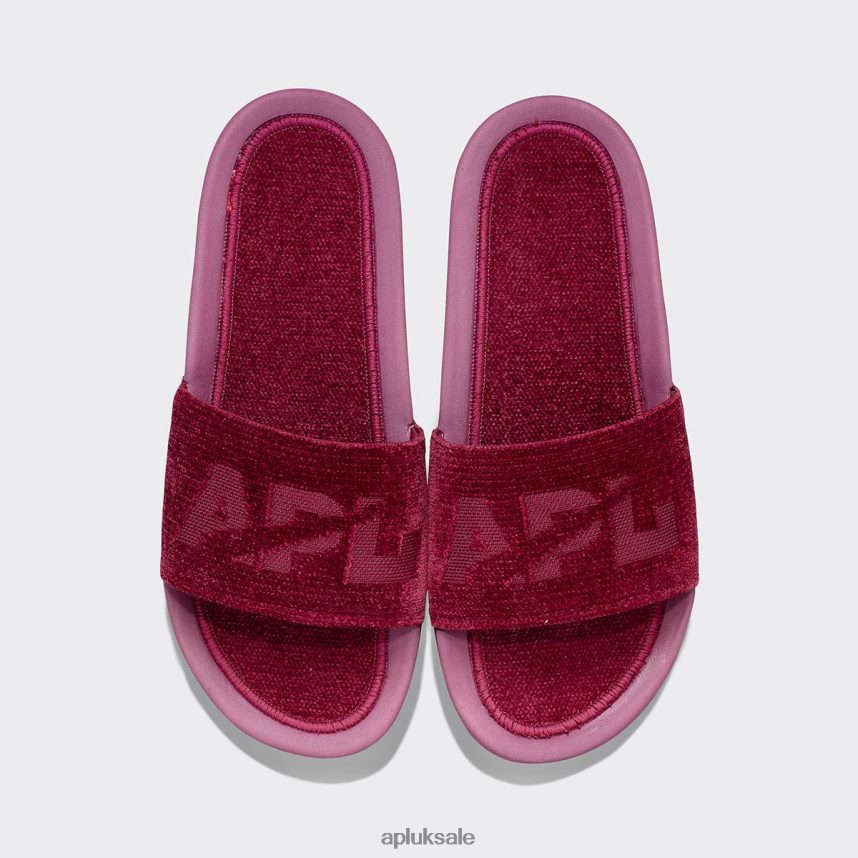 APL TechLoom Velvet Slide - VH8XNZ529 APL Shoes UK Burgundy Women Slides